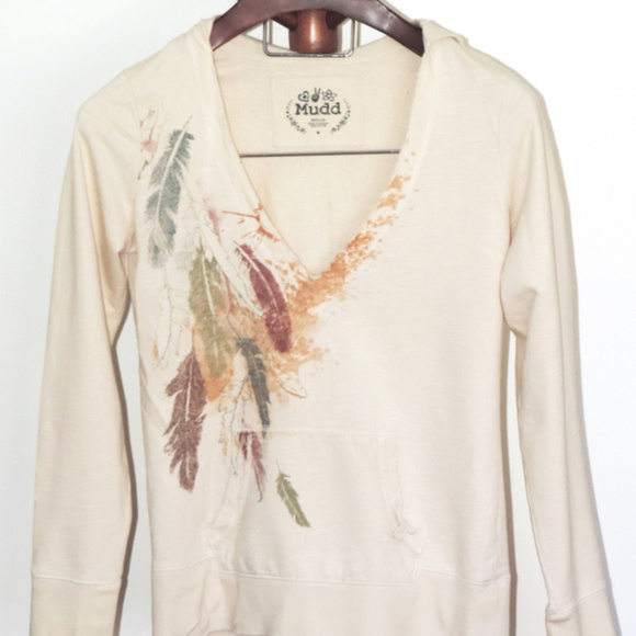 Mudd distressed long sleeve v-neck pullover hoodie - Picture 2 of 6